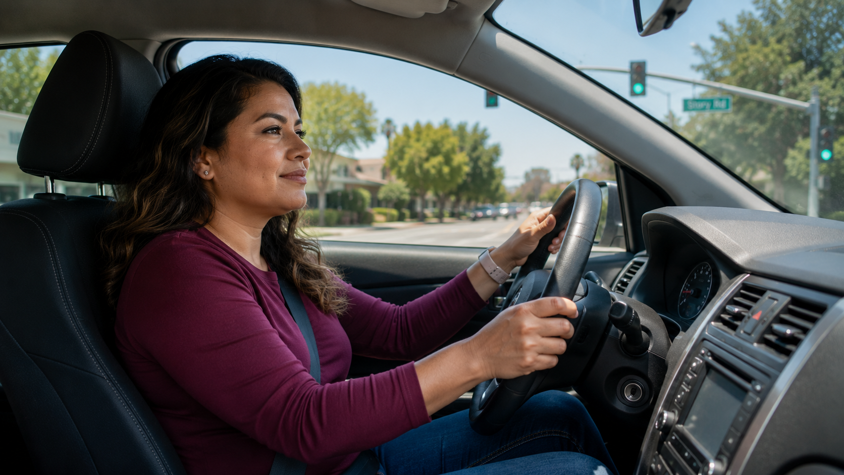 mujer manejando